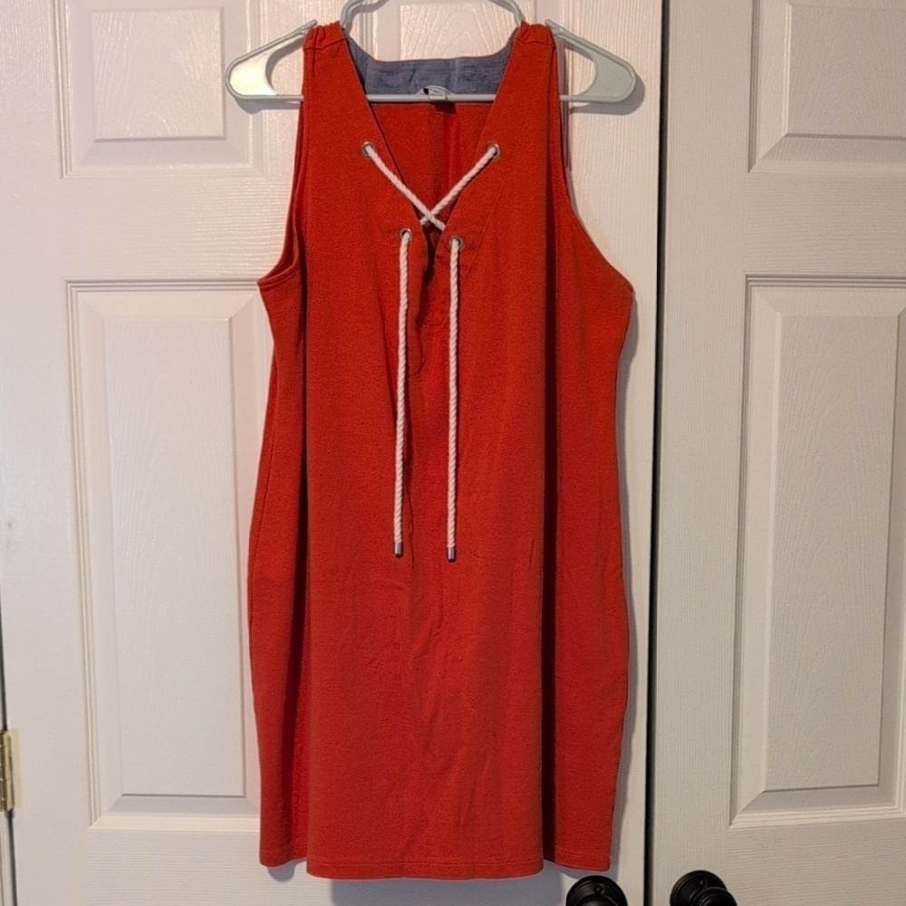 Nautica Sleeveless Red Dress with Tie Detail Size XXL